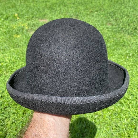 Morris rolled short brim bowler style hat black felt cap 21.5 - Picture 12 of 15